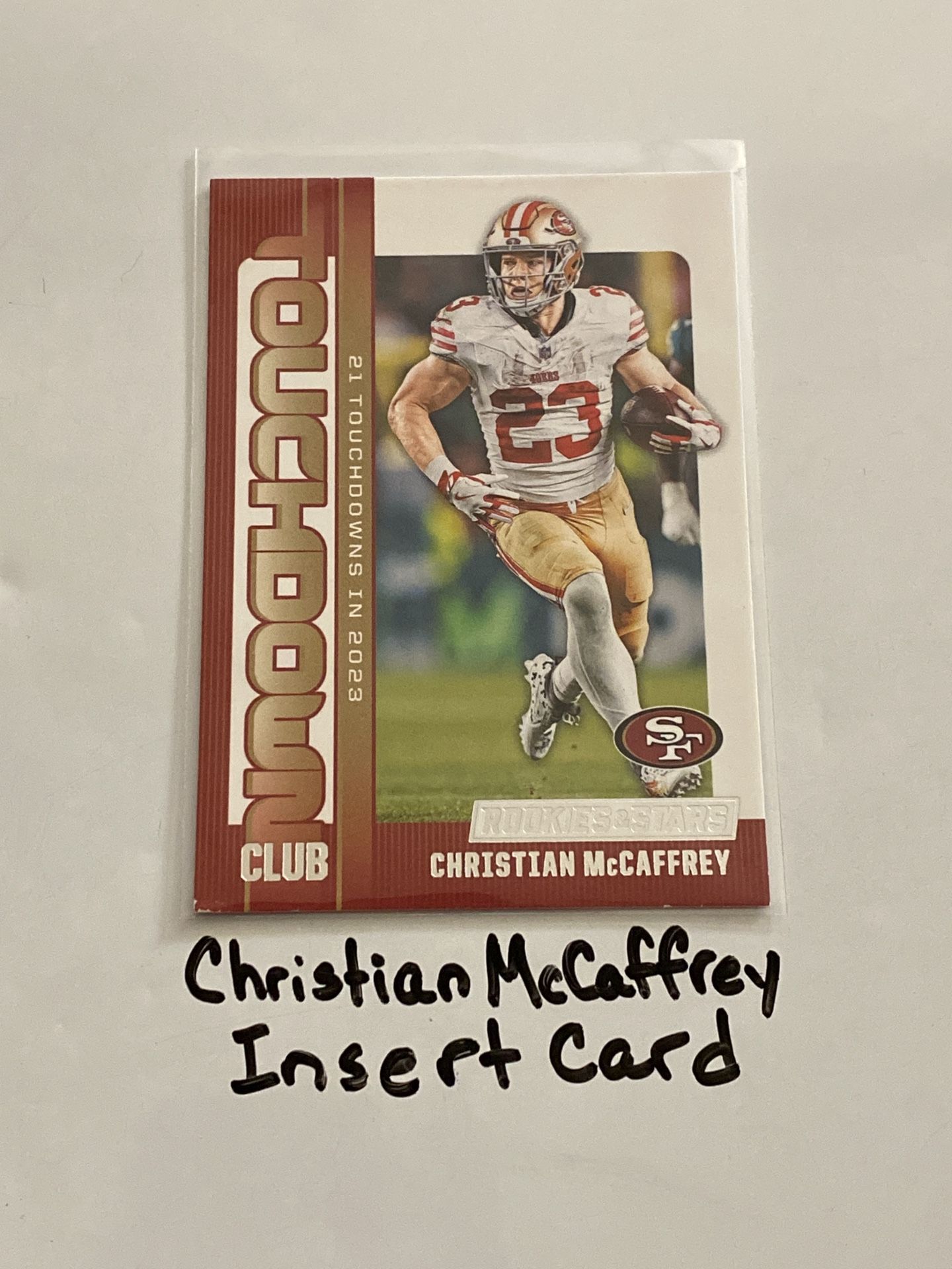 Christian McCaffrey San Francisco 49ers All-Pro RB Rookies & Stars Short Print Insert Card.
