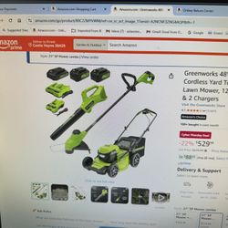 Green works Lawnmower Blower And Trimmer