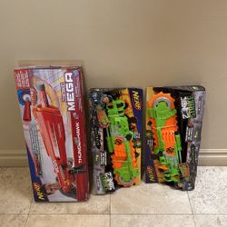 Nerf Accu -Strike , Zombie Strike And Foam Power PopperX3