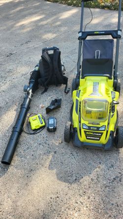 Ryobi 40V Brushless Lawn Mower & Backpack Blower Bundle