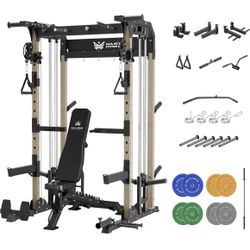 Major Fitness F22 Power Rack + Weights + Bench + Barbell