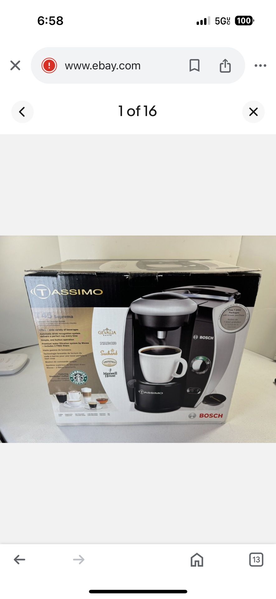 Bosch Tassimo Mavea TAS4511UC Coffee Maker Replacement Part Water Tank Lid
