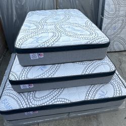 Queen Size Mattress Pillow Top 12” Thick. All Sizes Available. Same Day Delivery. Brand New Mattresses
