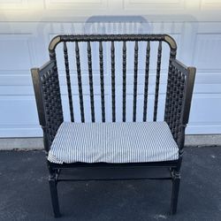 Black Wood Extra Wide Chair