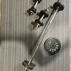 Cast Iron Free Weights + Bars