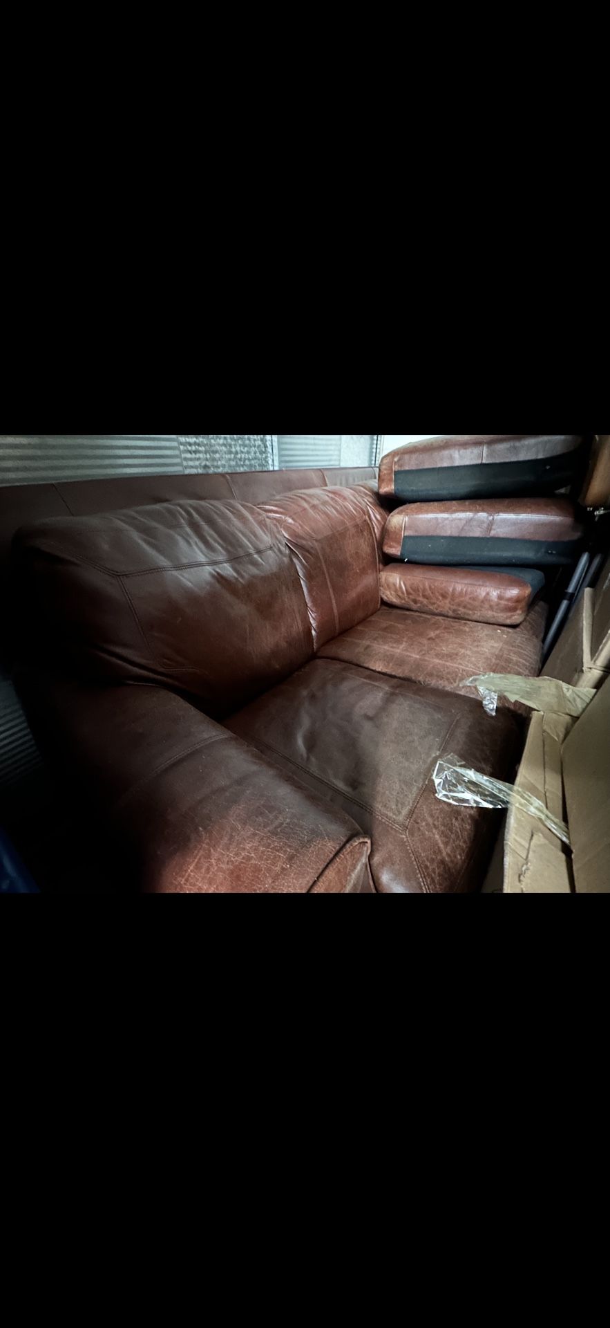 Leather Couch And  Matching Loveseat