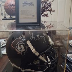Very Rare Dez Bryant Signed Helmet In Display Case With Certificate Of Authenticity