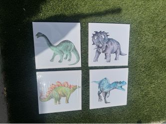 4 Dinosaur Wall Art