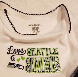 Seattle Seahawks onsie w/ tutu leggings. Size 3 mo.