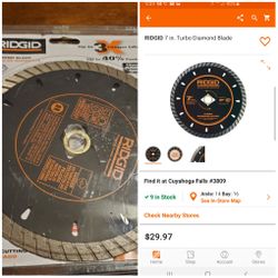 RIDGID 7 in. Turbo Diamond Blade