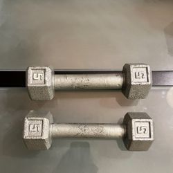 Cast Iron hex 5 lb dumbbell set Total 10 lb (Pick up🛒 In Bellevue) *Check out my Other Posts 💕