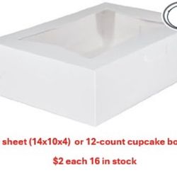 Quarter sheet/12 count cupcake box with insert, 10” x 14” x 4”