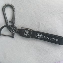 Leather Car Keychain Metal Keychain For Hyundai 