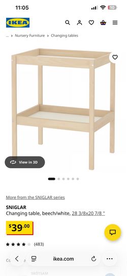 IKEA wood diaper changing station