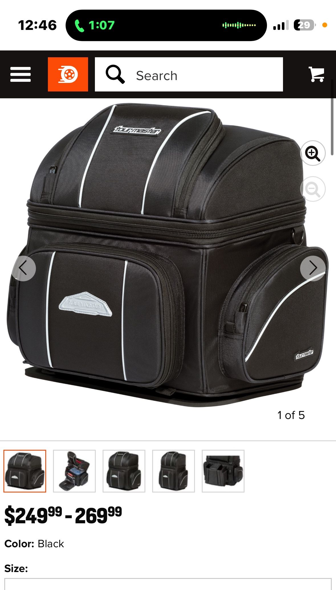 Tour Master Nylon Cruiser Sissybar Bag