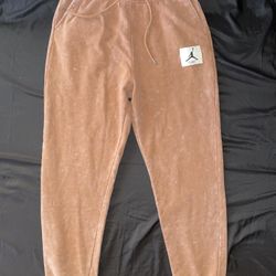 MSRP $85 New Nike Air Jordan Essential Statement Fleece Wash Rust Brown Sweatpants Mens Size Large