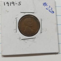 1919 S Wheat Penny (#220)