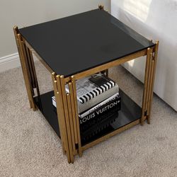 Black and gold side table 