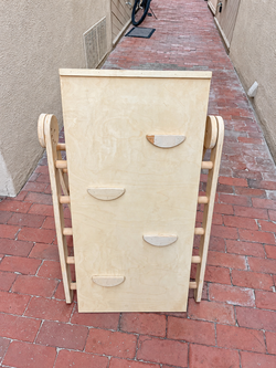 Wooden Pikler-Style Climbing Triangle with Ramp