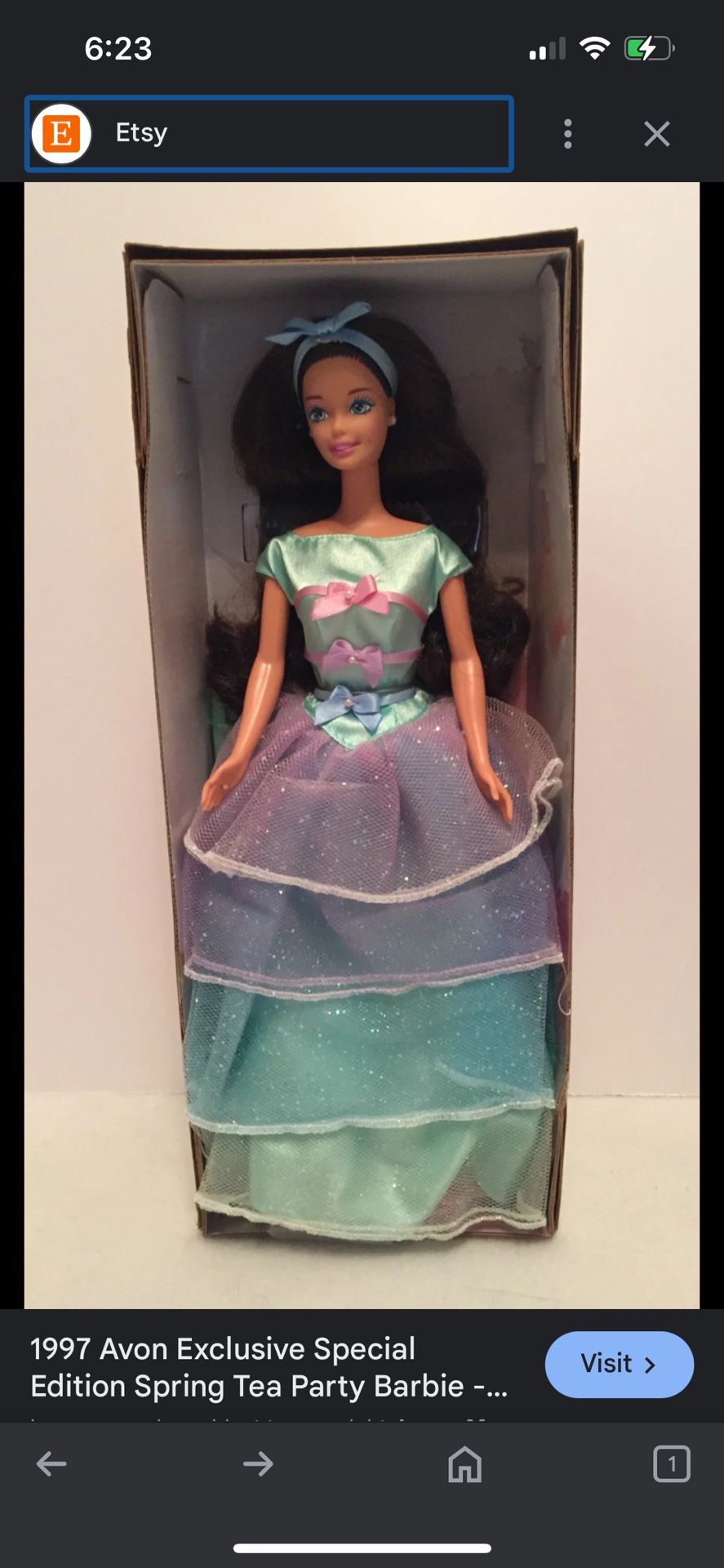 1997 Avon Exclusive - Special Edition Spring Tea Party Barbie