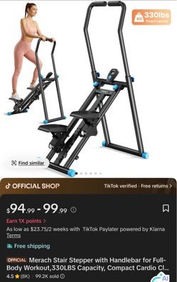 Merach Stair Stepper with Handlebar for Full-Body Workout,330LBS Capacity