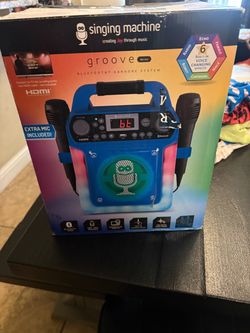 Singing Machine Groove Mini Bluetooth Karaoke System and board games