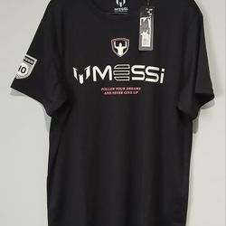 Messi Collection. "FOLLOW YOUR DREAMS AND NEVER GIVE UP". Black. Men Size L. NWT