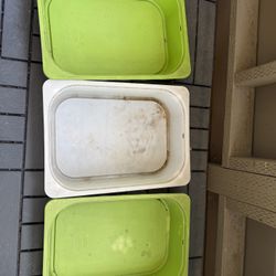 IKEA Storage Bins – 3 Piece Set (Green & White)