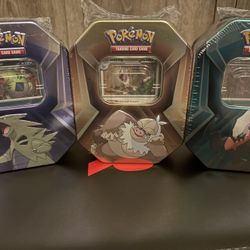 Pokémon  3x Triple Whammy Collector Sealed Tins (Complete Tin Set)