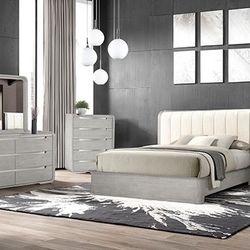4 PIECE QUEEN / KING SIZE BEDROOM SET BED FRAME NIGHT STAND DRESSER MIRROR RECAMARA