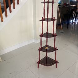 5 Stacked Corner Shelf Wood 