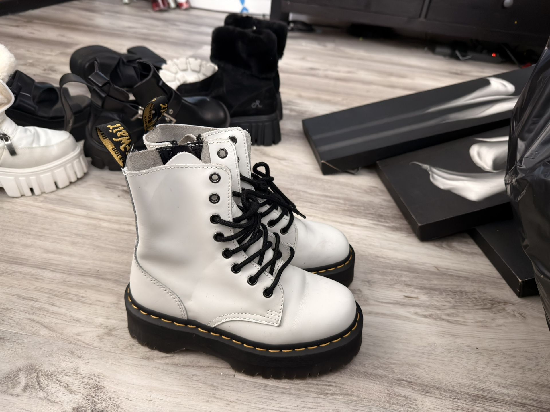 White Dr Marten Jadon Boots