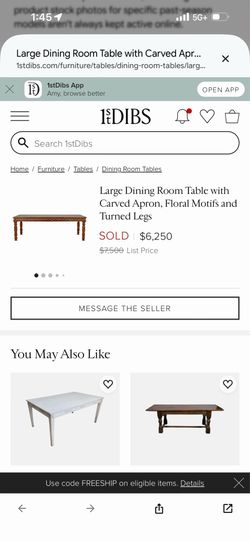 Large dining table with chairs