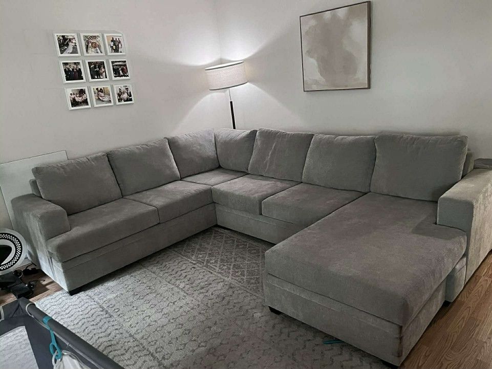 Gray Sectional Couch Sofa With Chaise