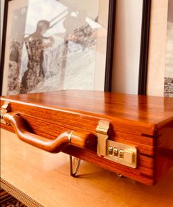 Extremely rare vintage new wood briefcase FATHERS DAY