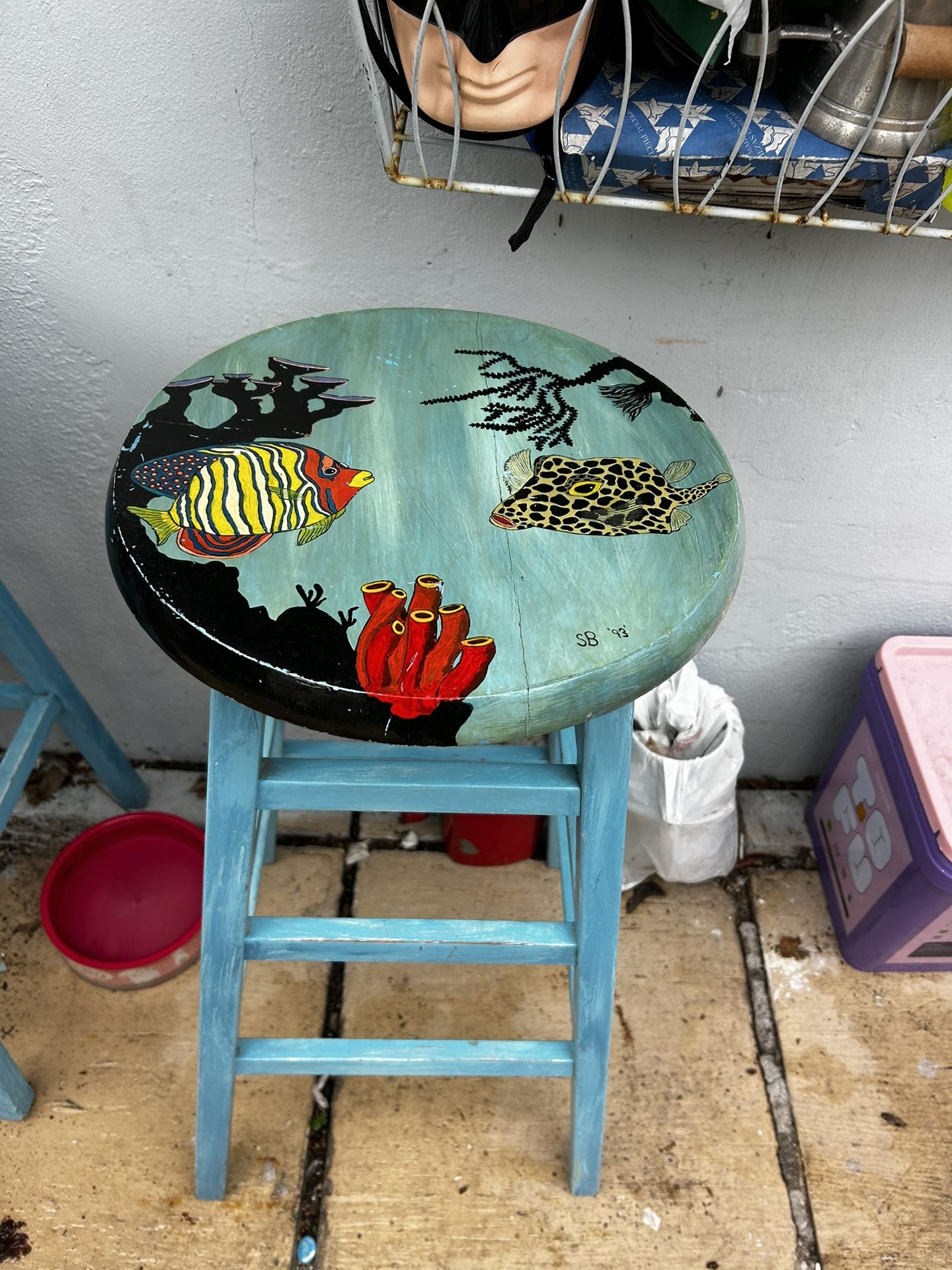 2 Hand painted Bar Stools 😊