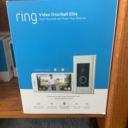 Ring video doorbell elite flush mount with power over Internet brand new in box
