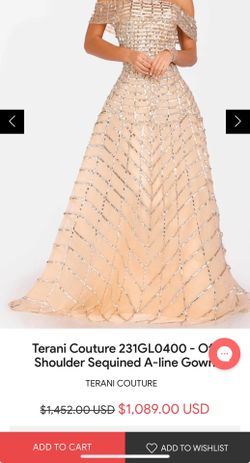 Gold Dress Terani Couture Size 4