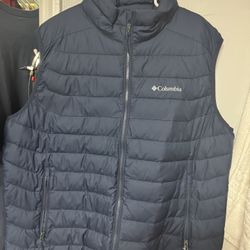 Columbia Slope Edge Insulated Vest Mens XL Blue Puffer Omni-Heat New Tags