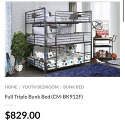 Full Triple Bunk Bed