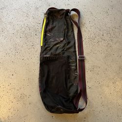 lululemon athletica Floral Yoga Bag Black w/ Purple Strap, Yellow Zip, Medium