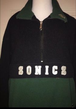 J men's size XL vintage retro sonics pull over fleece jacket