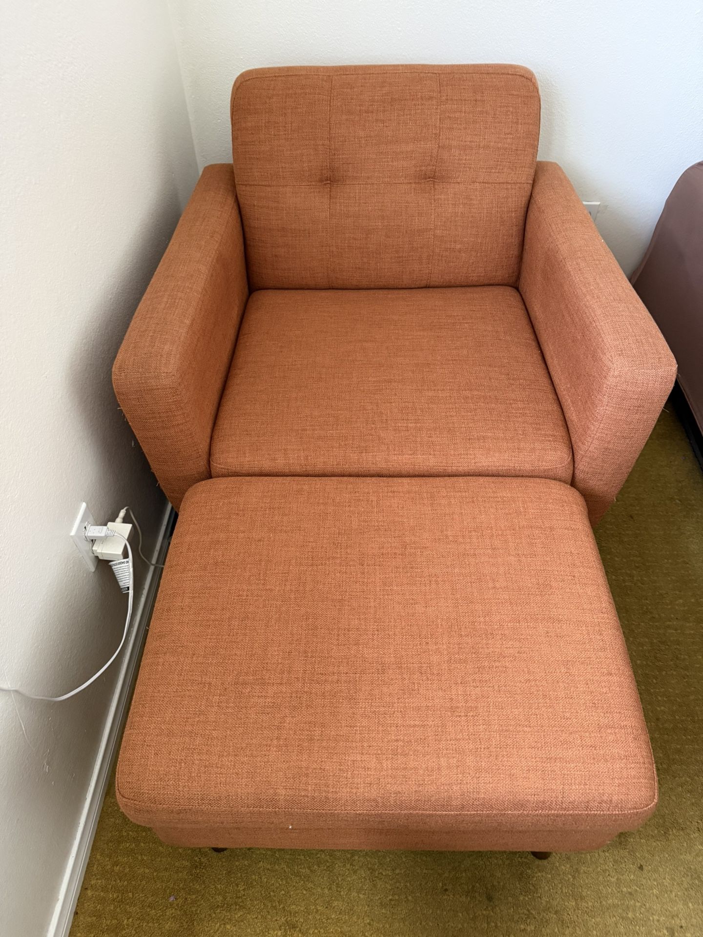 Bettie Russet Chair & Storage Ottoman