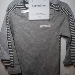 Calvin Klein - 3 Pack Bodysuits - 12 Months 