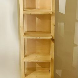 70” Extra Tall Narrow Wood Shelf