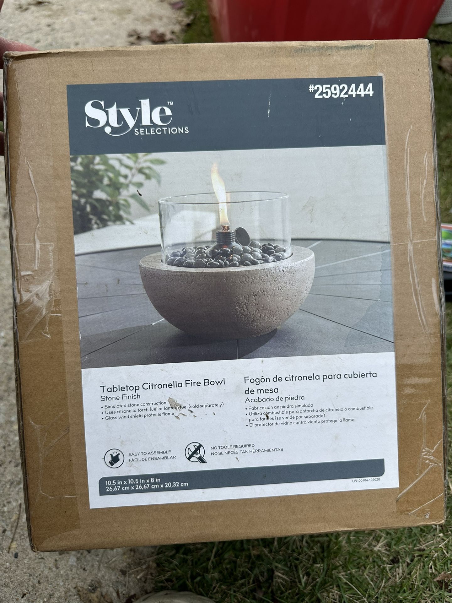 Style Selections 11-in Gray Ceramic Tabletop Torch