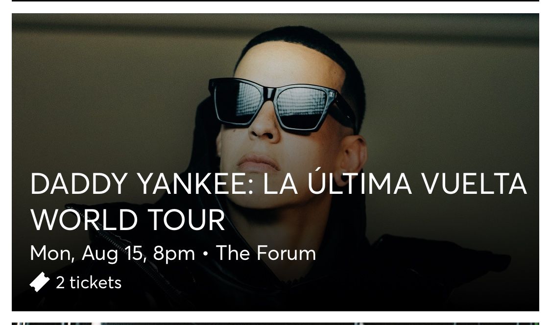 Daddy Yankee Tickets 2 For $250