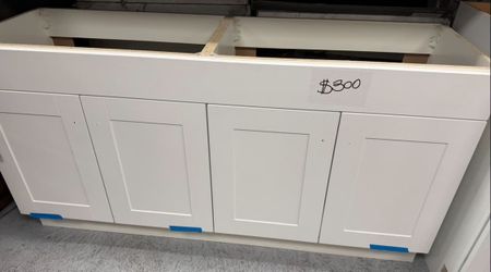 60" NO TOP WHITE BATHROOM VANITY