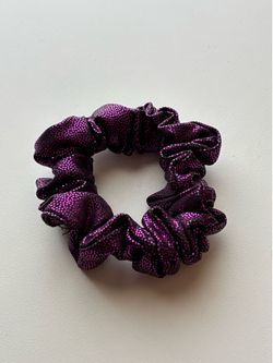 Purple & Black Polka Dot Fabric Hair Scrunchie Women’s Unisex Hair Accessory