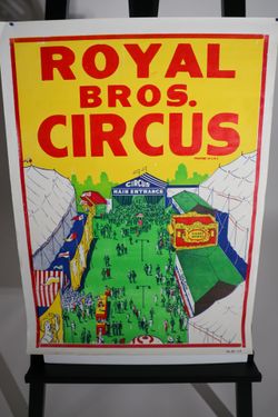 Vintage 1970s Royal Bros Circus Poster Coca-Cola Midway High Grass 21x28